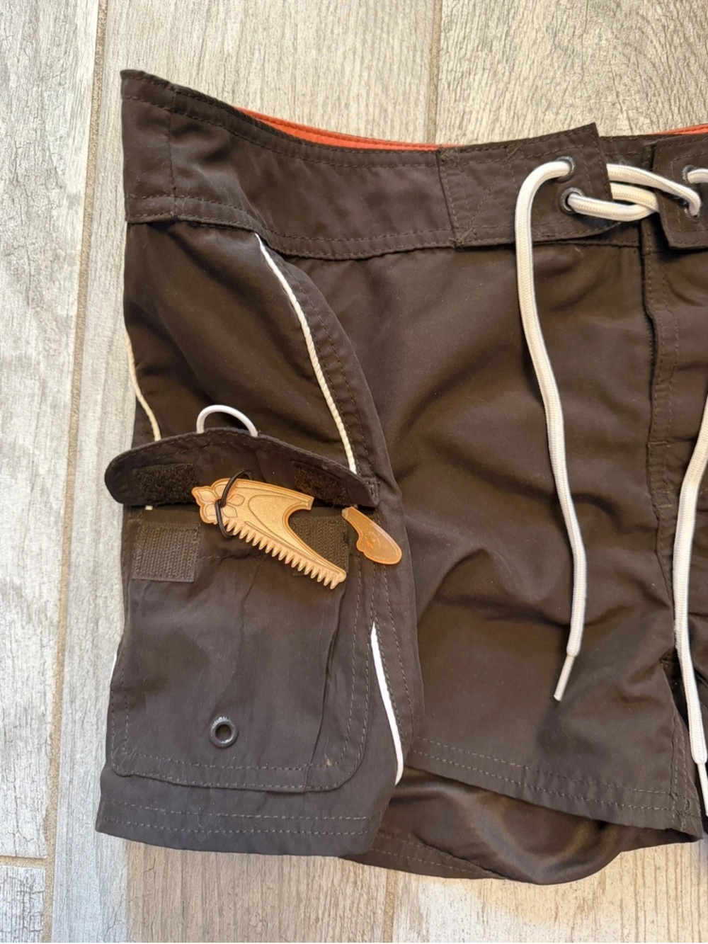 Y2K O'Neill Woman’s Brown And Orange Swim Boardshorts Size 13 With - Picture 2 of 8
